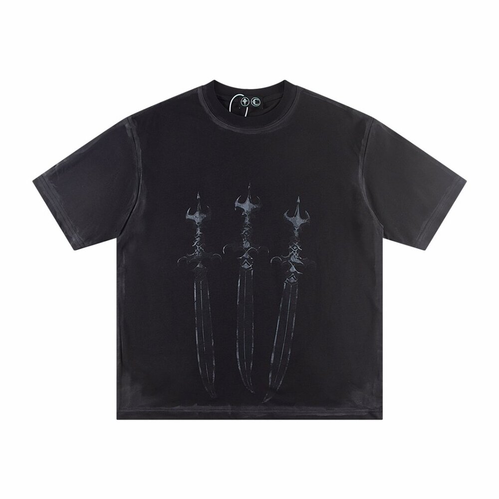 Thug Club Black T Shirt With Sword Graphics